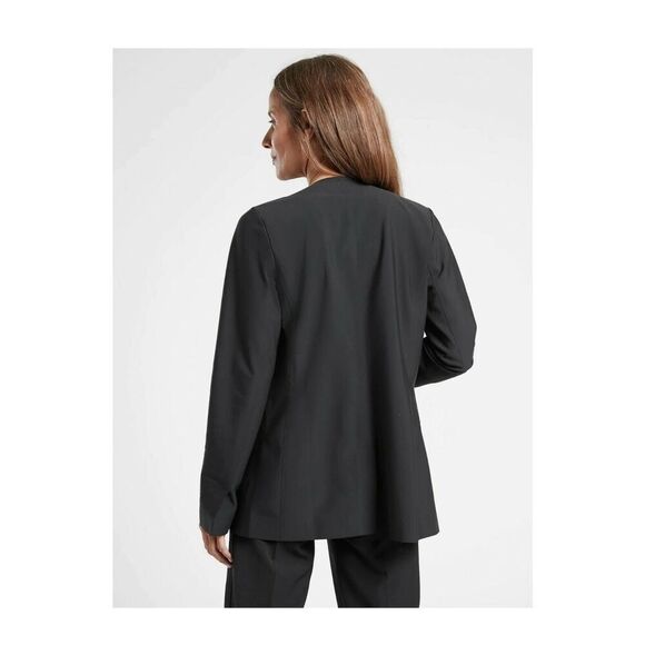 Athleta Women’s Black Avenue Single Snap Button Performance Blazer Jacket - Picture 4 of 16